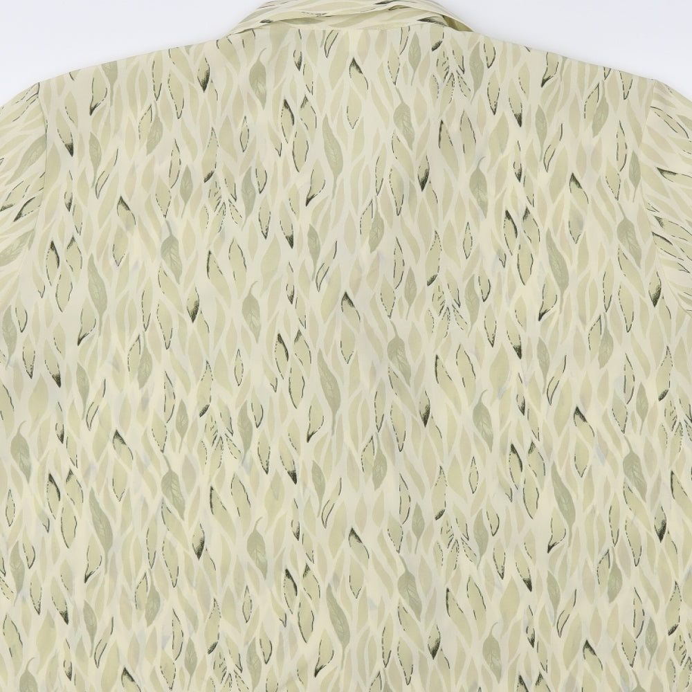 All paradise Tenerife Womens Green Floral  Basic Button-Up Size 16