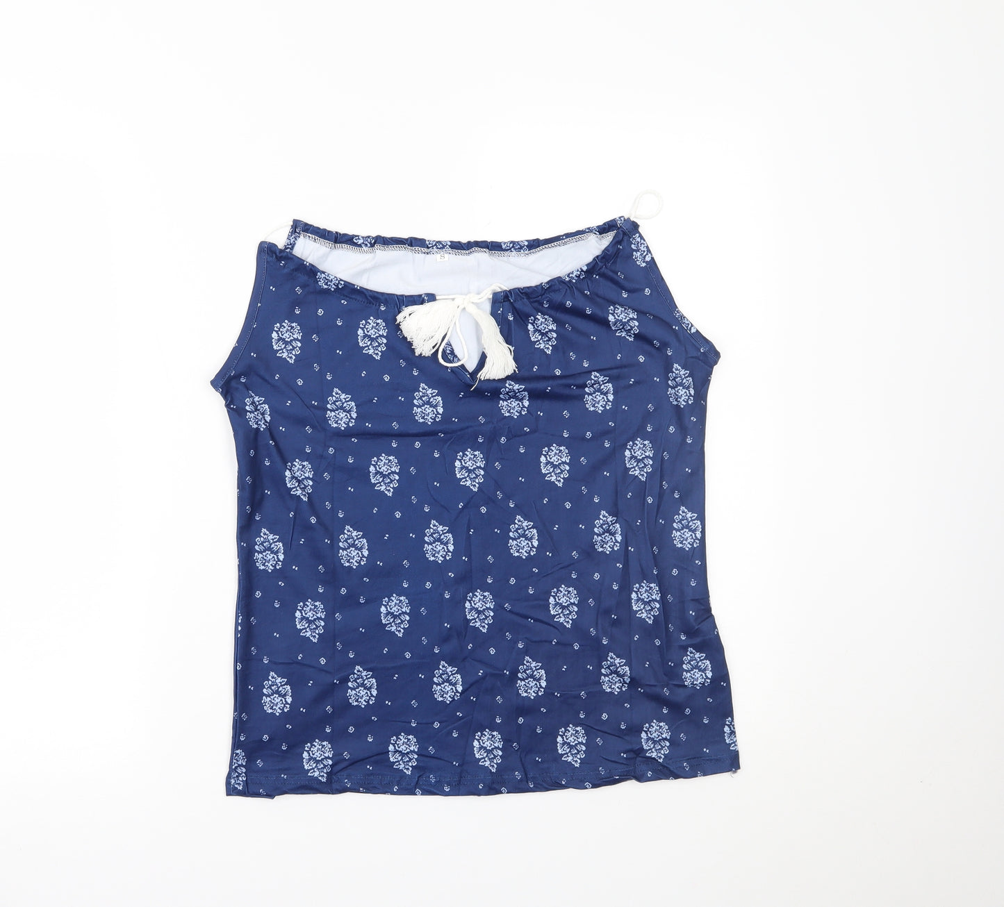 Preworn Womens Blue Paisley  Basic Tank Size S