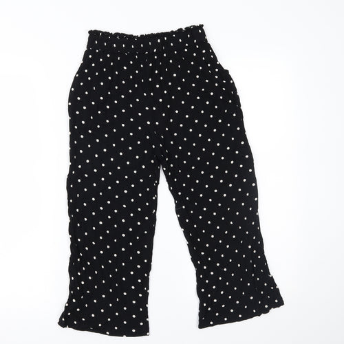 NEXT Girls Black Polka Dot  Cropped Trousers Size 9 Years