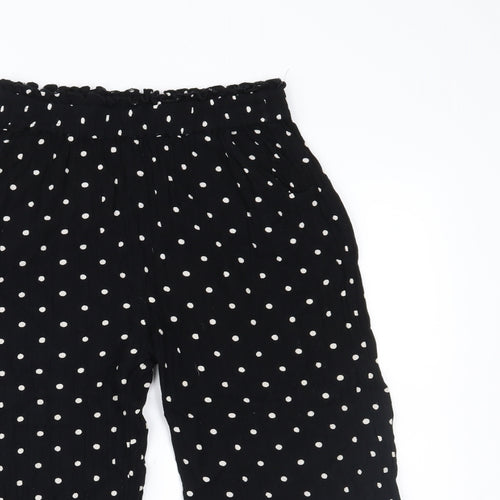 NEXT Girls Black Polka Dot  Cropped Trousers Size 9 Years