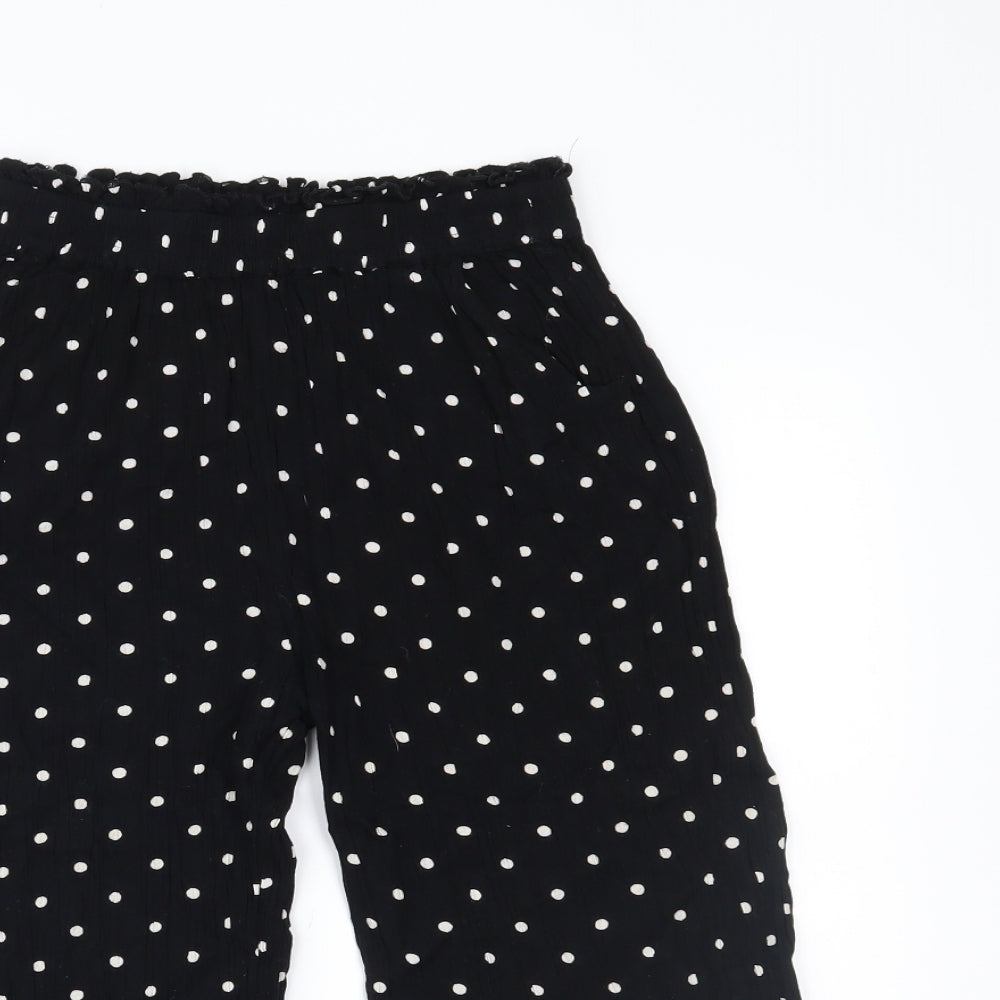 NEXT Girls Black Polka Dot  Cropped Trousers Size 9 Years