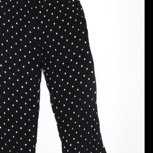 NEXT Girls Black Polka Dot  Cropped Trousers Size 9 Years