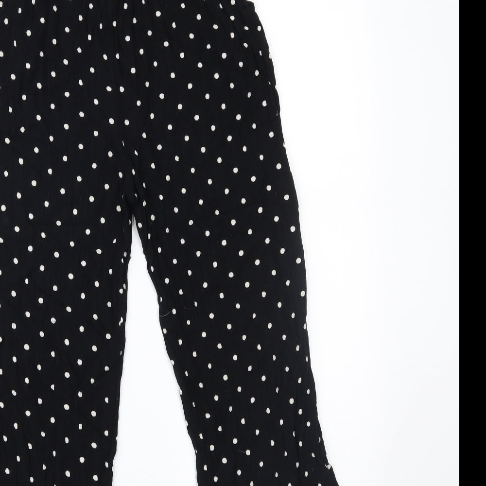 NEXT Girls Black Polka Dot  Cropped Trousers Size 9 Years
