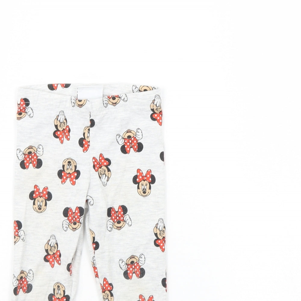 Primark Girls Grey Spotted  Capri Leggings Size 18 Months  - Minnie Mouse