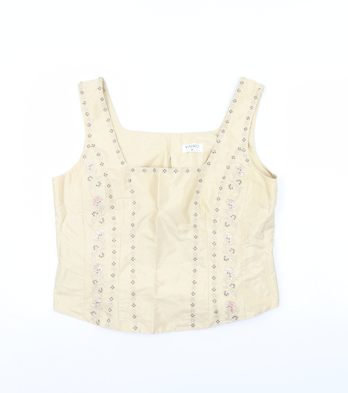 Kaliko Womens Gold   Cropped Tank Size 18