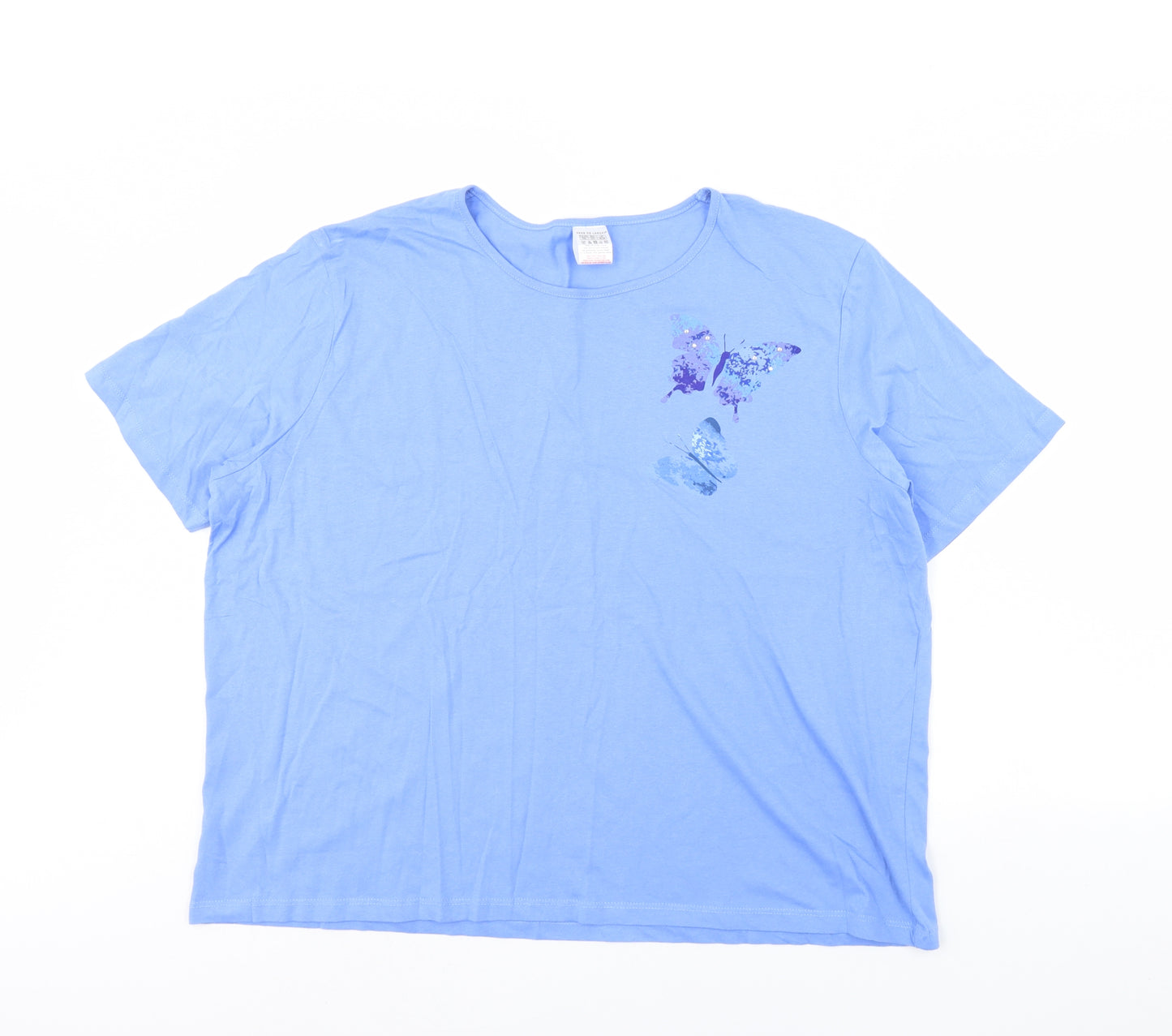Anne De Lancay Womens Blue   Basic T-Shirt Size 26