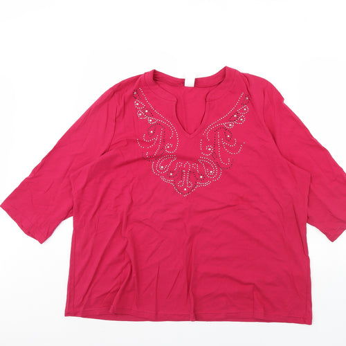 Preworn Womens Pink   Basic Blouse Size 24