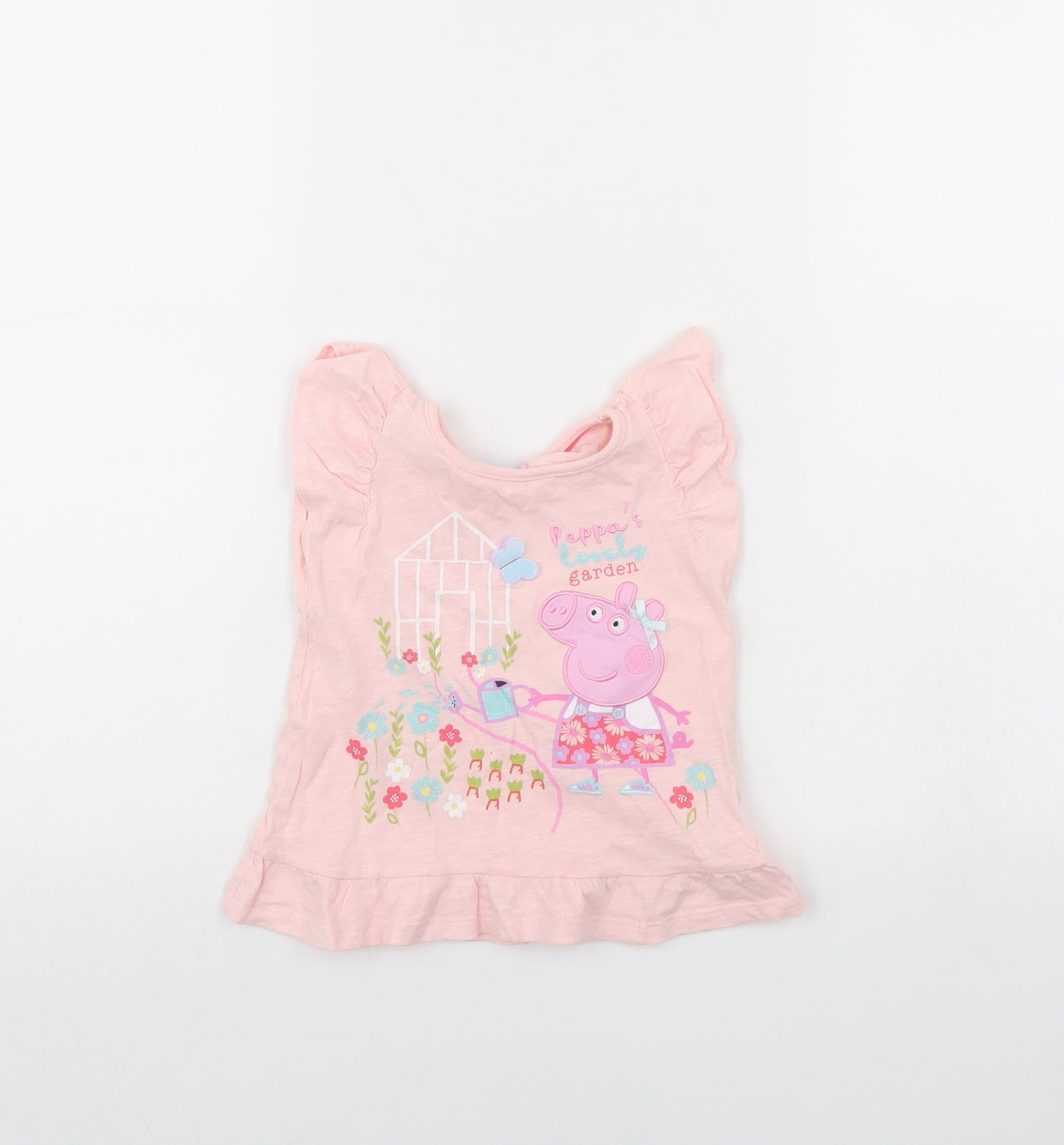 Nutmeg Girls Pink   Basic T-Shirt Size 2 Years  - Peppa Pig