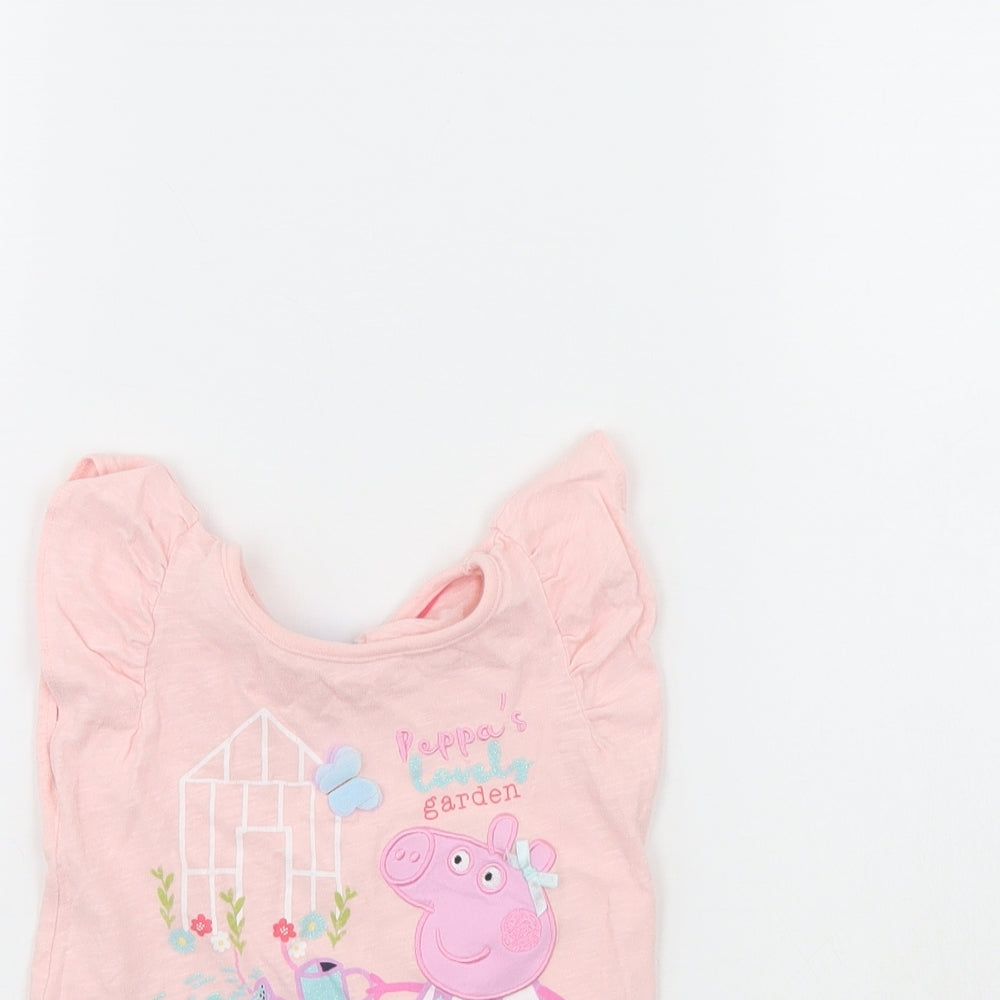 Nutmeg Girls Pink   Basic T-Shirt Size 2 Years  - Peppa Pig