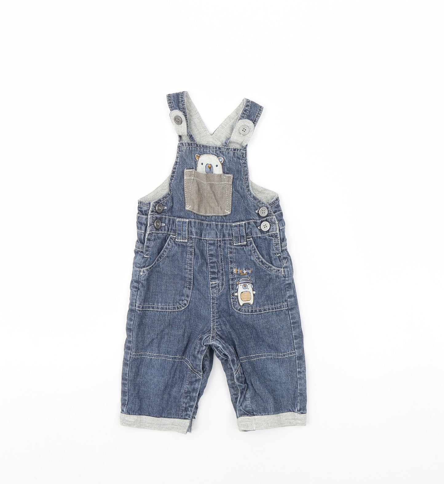 TU Baby Blue  Denim Dungaree One-Piece Size 3-6 Months
