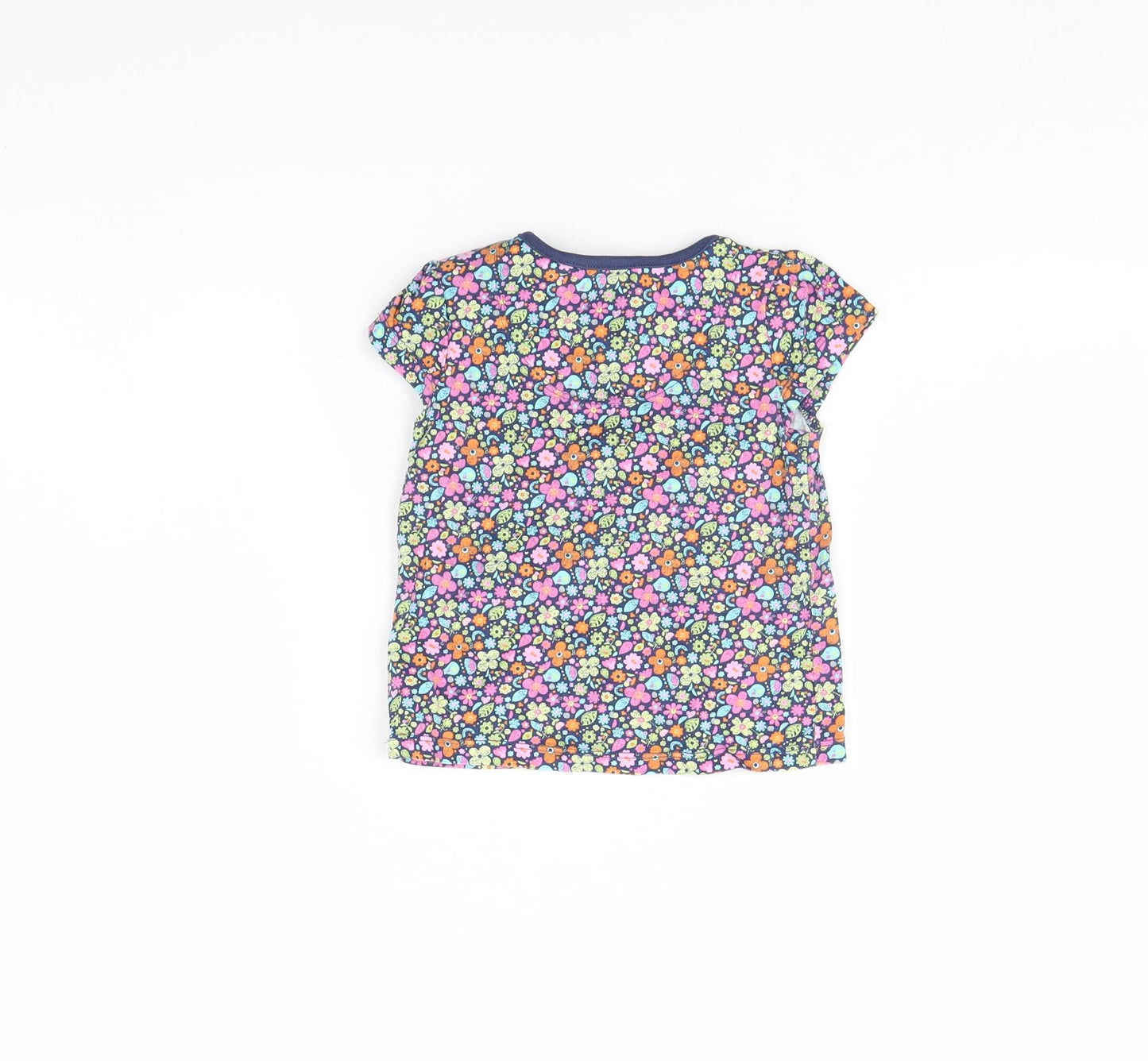 TU Girls Blue Floral  Basic T-Shirt Size 9-12 Months