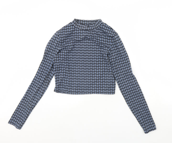 Topshop Womens Blue Geometric  Pullover Jumper Size 12