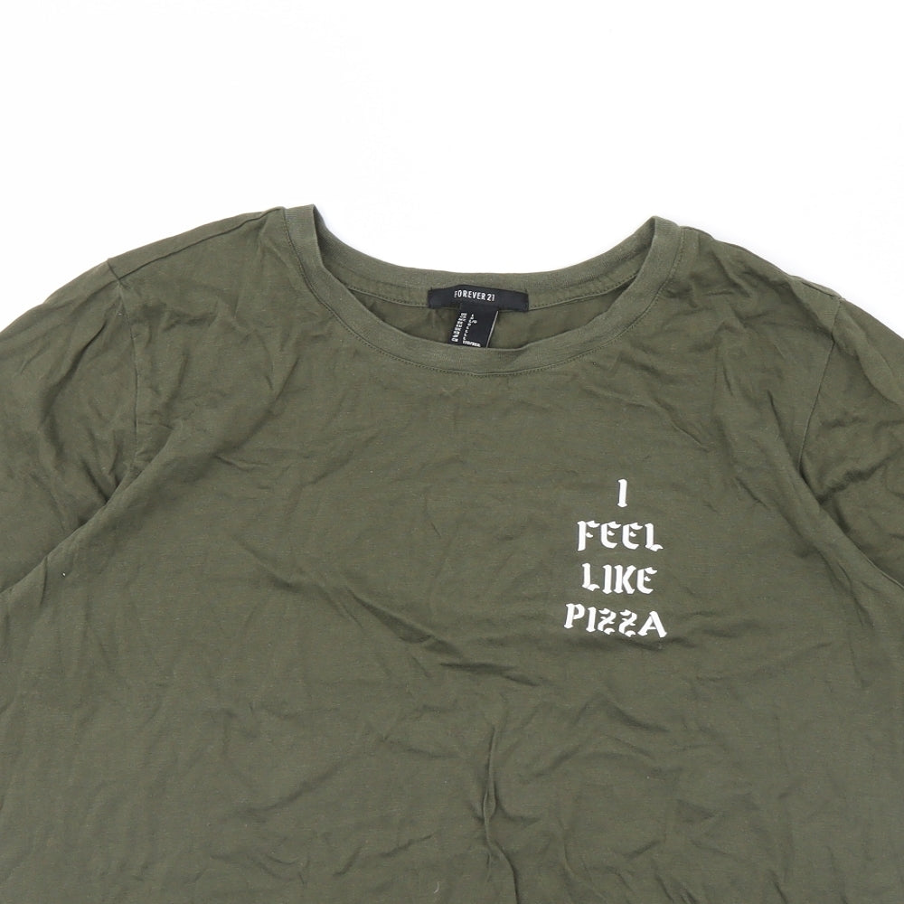 FOREVER 21 Womens Green   Basic T-Shirt Size L