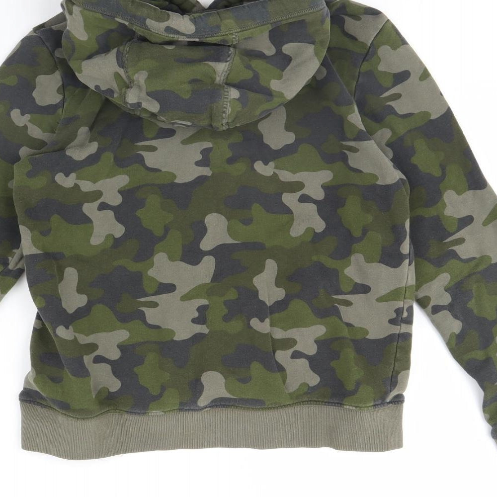NEXT Boys Green Camouflage  Pullover Hoodie Size 12 Years  - Skull