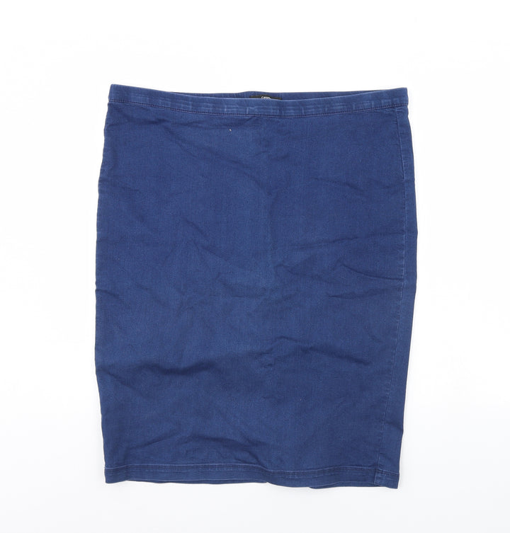 George Womens Blue Denim Straight & Pencil Skirt Size 42 in