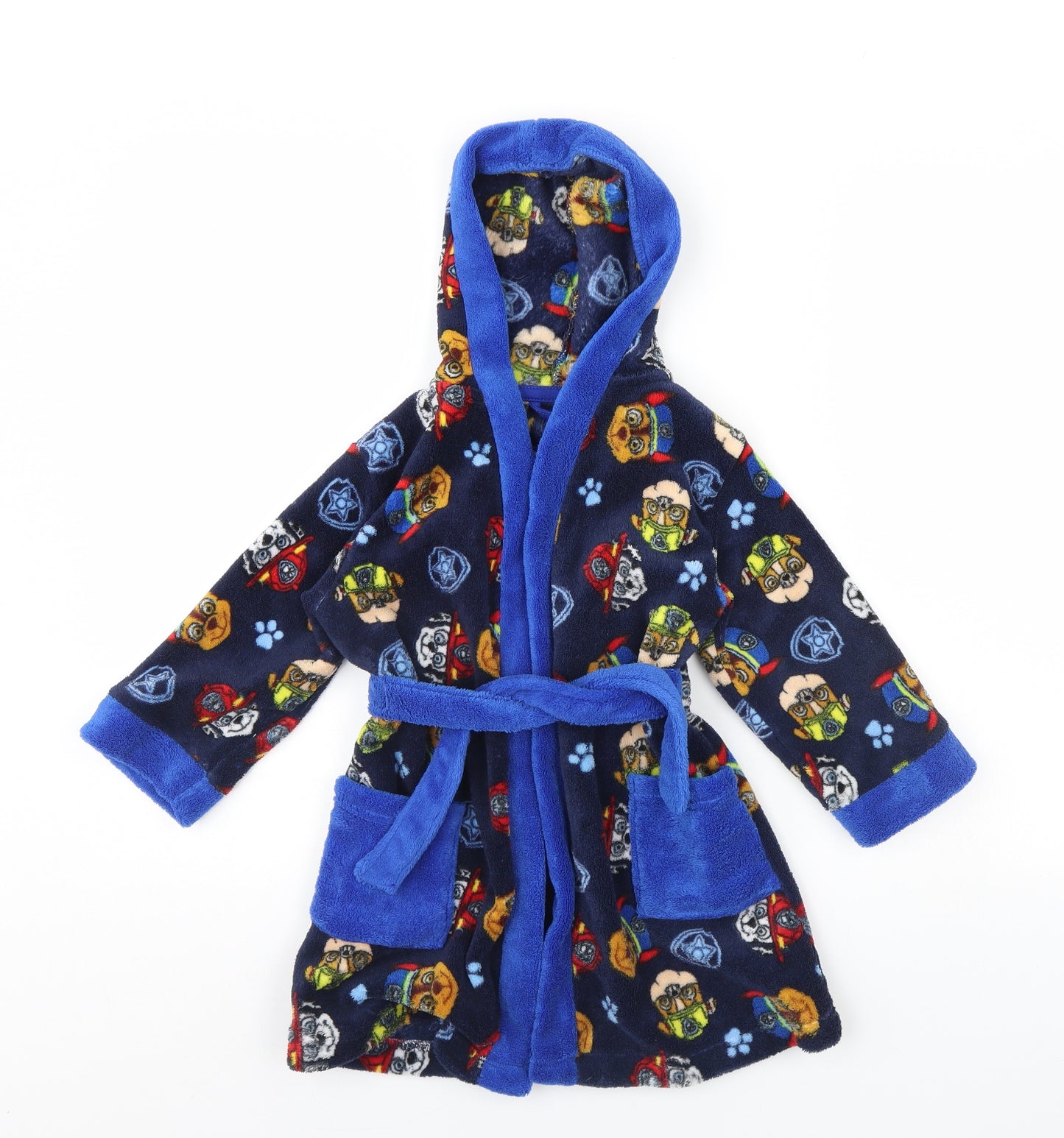 Preworn Boys Blue Animal Print   Robe Size 3 Years  - Paw Patrol