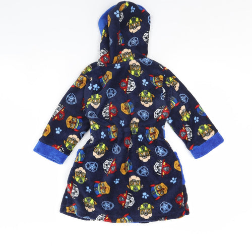 Preworn Boys Blue Animal Print   Robe Size 3 Years  - Paw Patrol
