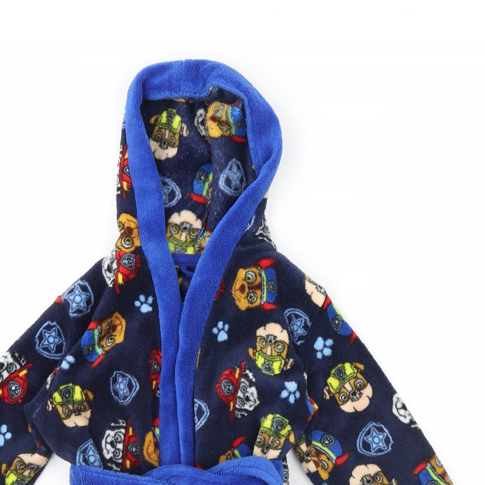 Preworn Boys Blue Animal Print   Robe Size 3 Years  - Paw Patrol
