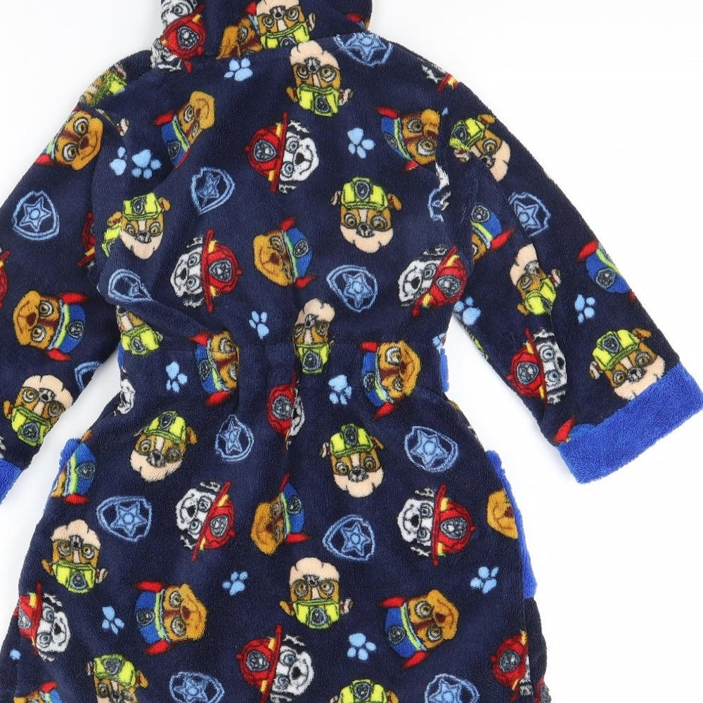 Preworn Boys Blue Animal Print   Robe Size 3 Years  - Paw Patrol