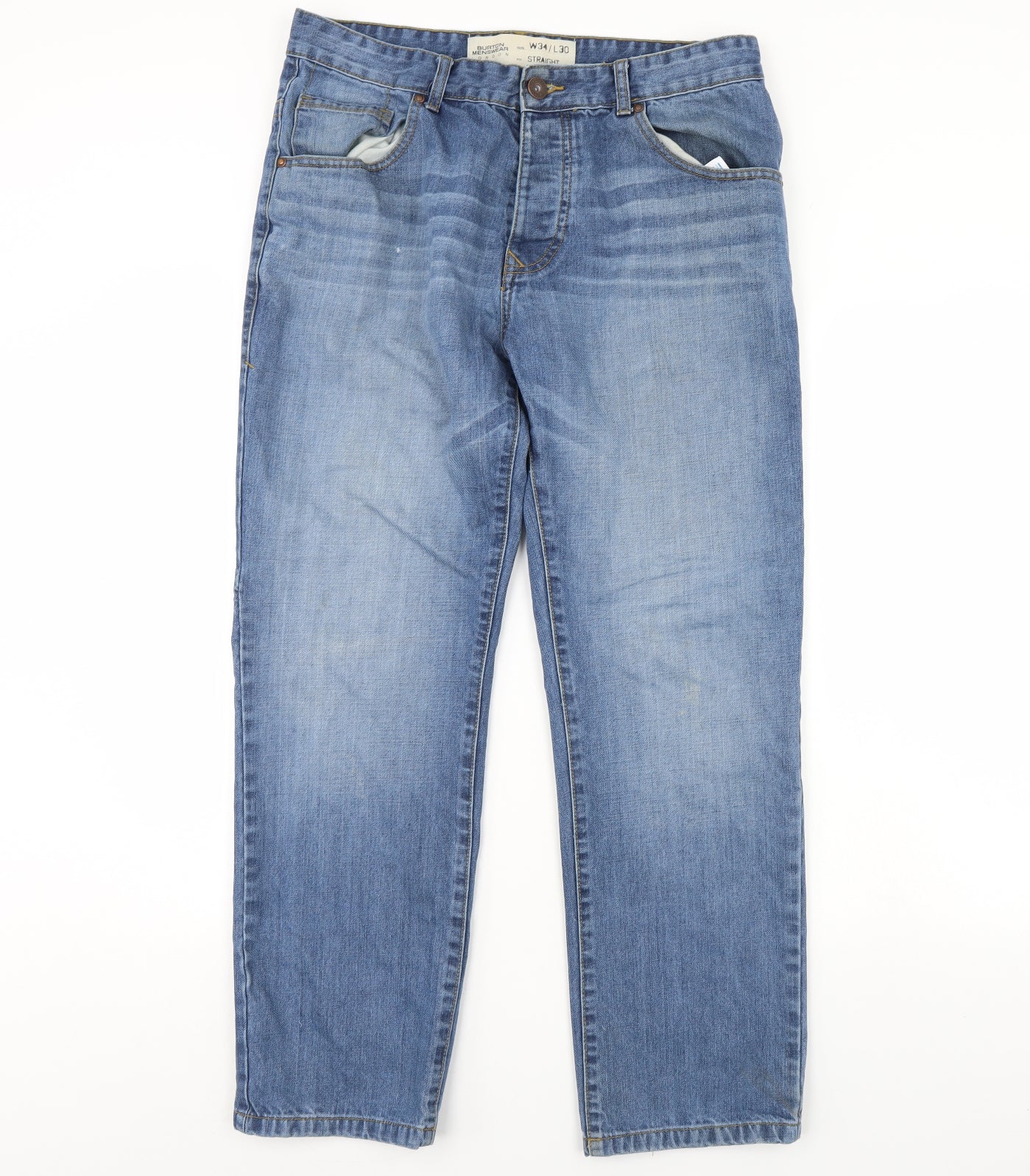 Burton Mens Blue  Denim Straight Jeans Size 34 L30 in