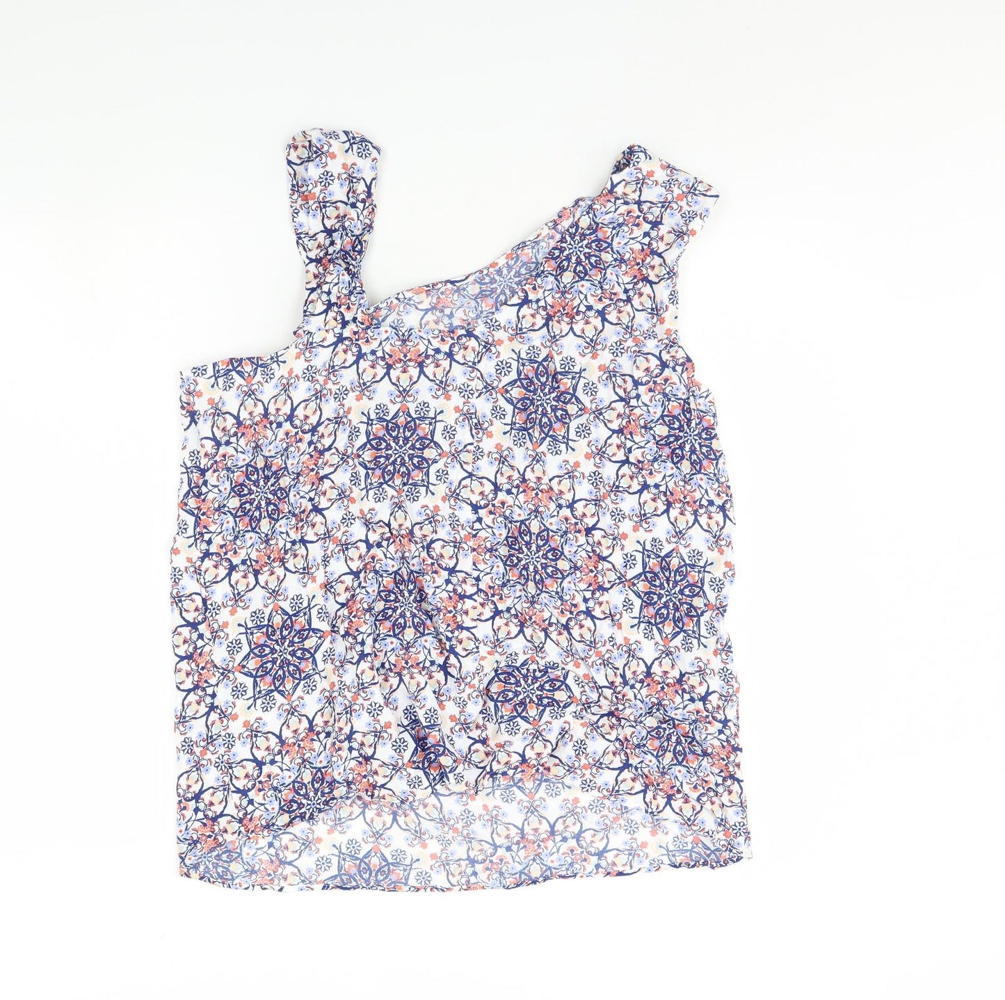 TU Womens White Geometric  Basic Tank Size 18