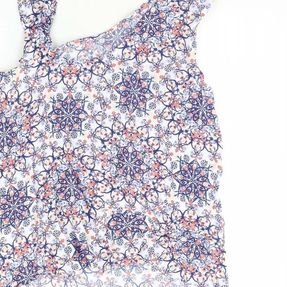 TU Womens White Geometric  Basic Tank Size 18