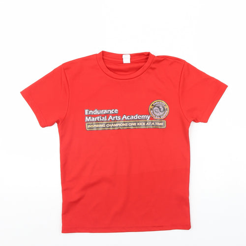 Preworn Boys Red   Basic T-Shirt Size 7 Years  - martial arts