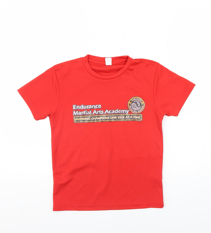 Preworn Boys Red   Basic T-Shirt Size 7 Years  - martial arts