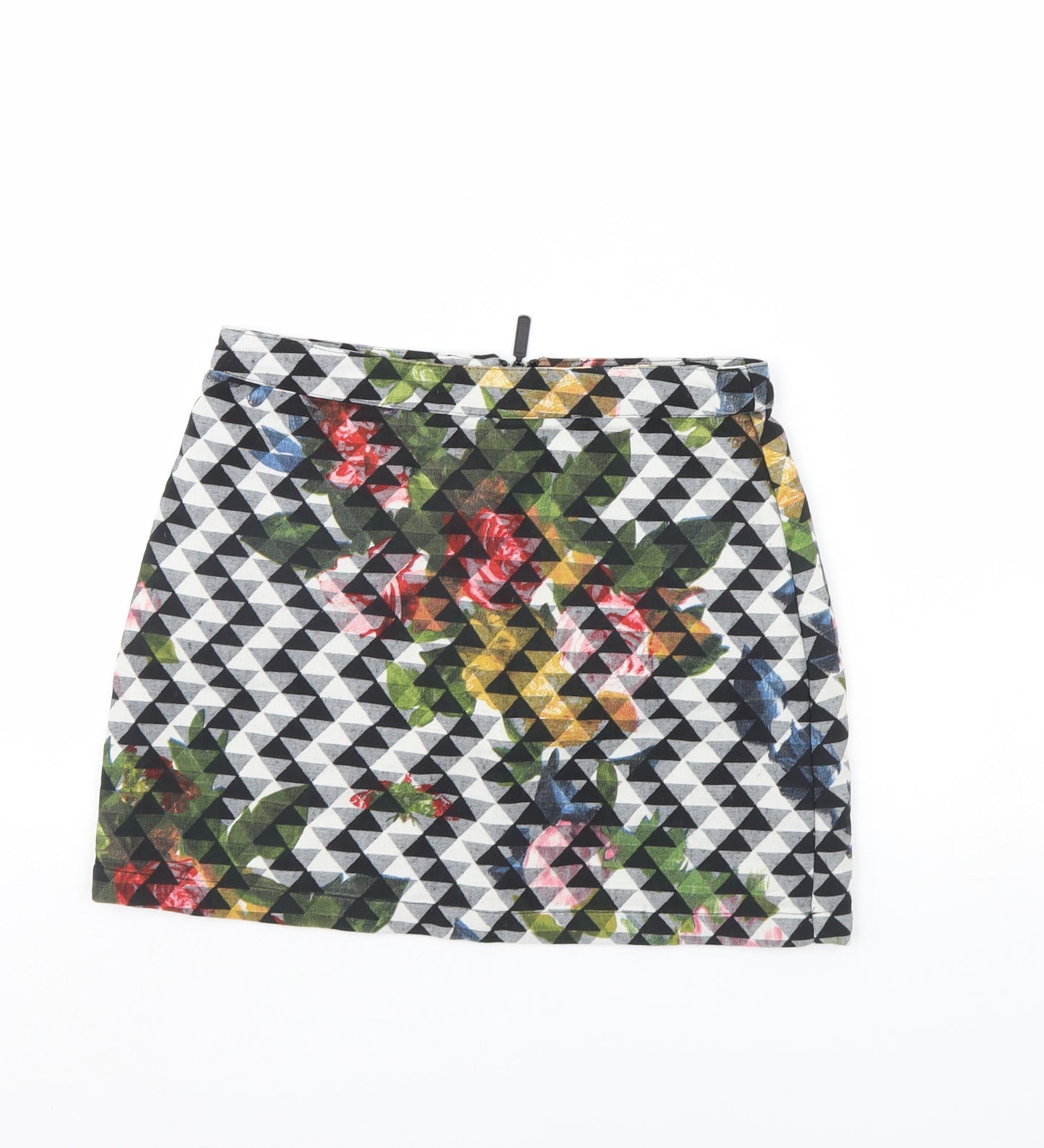 Topshop Womens Black Geometric  Mini Skirt Size 8