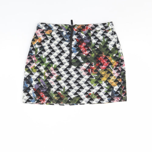 Topshop Womens Black Geometric  Mini Skirt Size 8