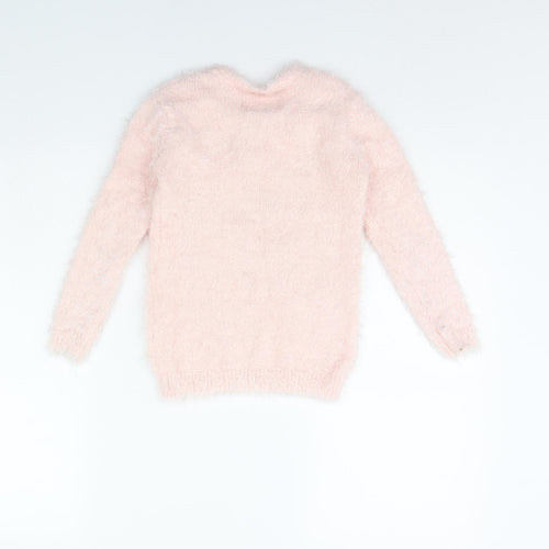 Primark Girls Pink   Pullover Jumper Size 7 Years  - Christmas jumper