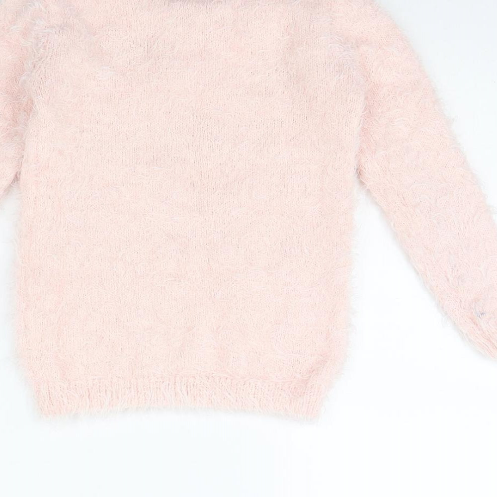 Primark Girls Pink   Pullover Jumper Size 7 Years  - Christmas jumper