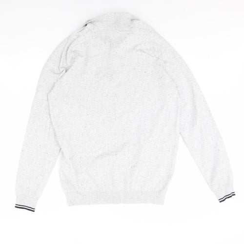 Easy Mens Grey   Henley Jumper Size M