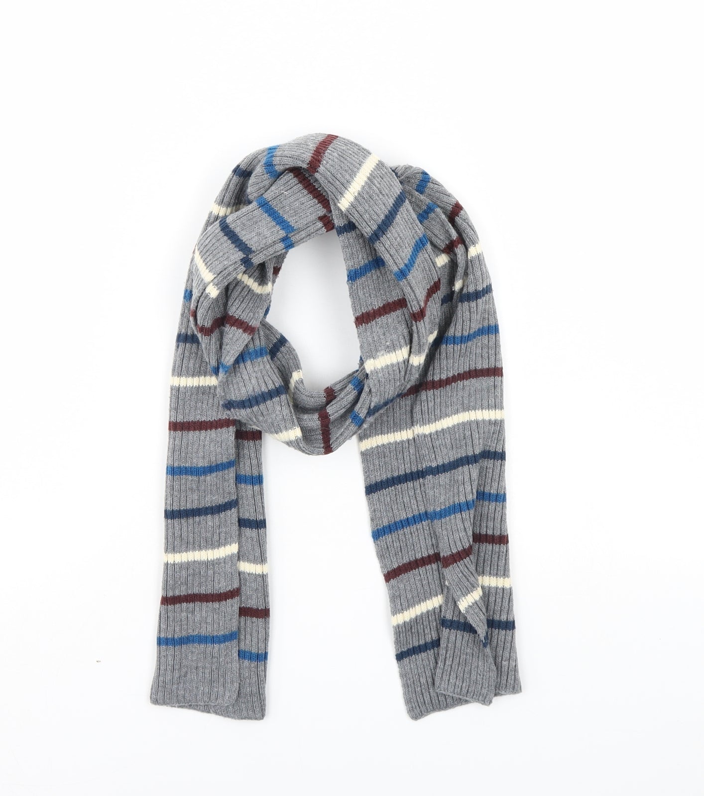 Preworn Womens Grey Striped   Scarf