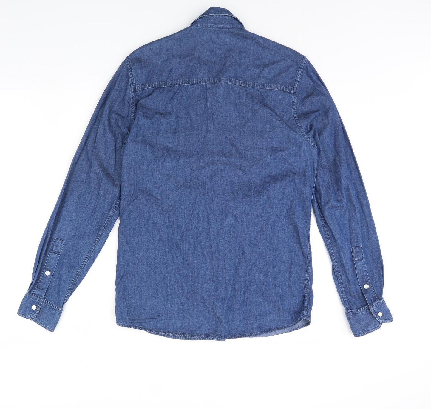 Peacocks Mens Blue  Denim  Button-Up Size S