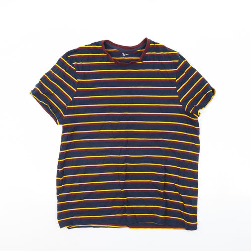 TU Mens Blue Striped   T-Shirt Size L