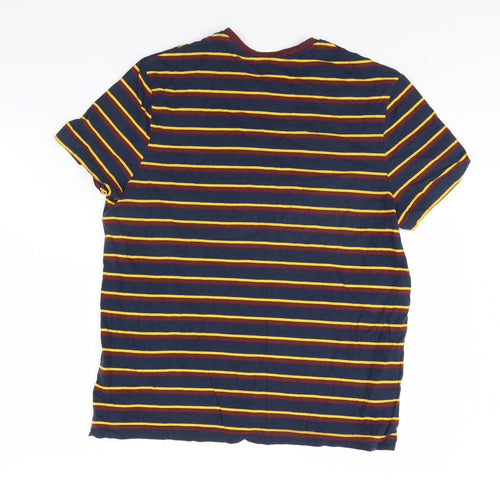 TU Mens Blue Striped   T-Shirt Size L