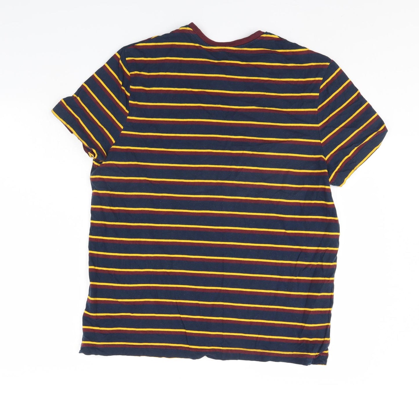 TU Mens Blue Striped   T-Shirt Size L