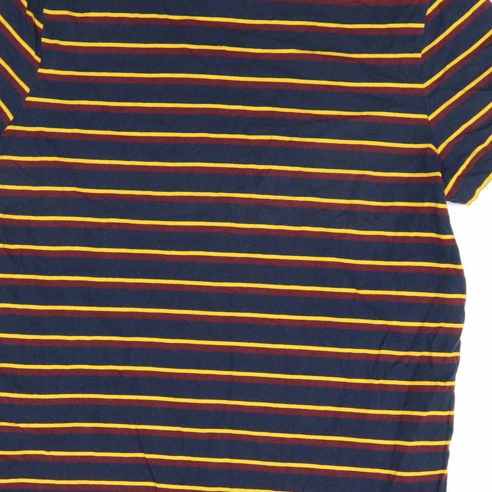 TU Mens Blue Striped   T-Shirt Size L