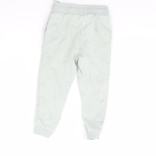 H&M Girls Green Animal Print  Jogger Trousers Size 2 Years