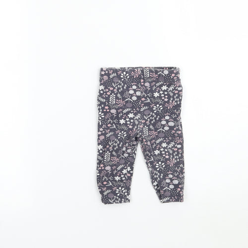 George Girls Grey Floral  Capri Leggings Size 3-6 Months