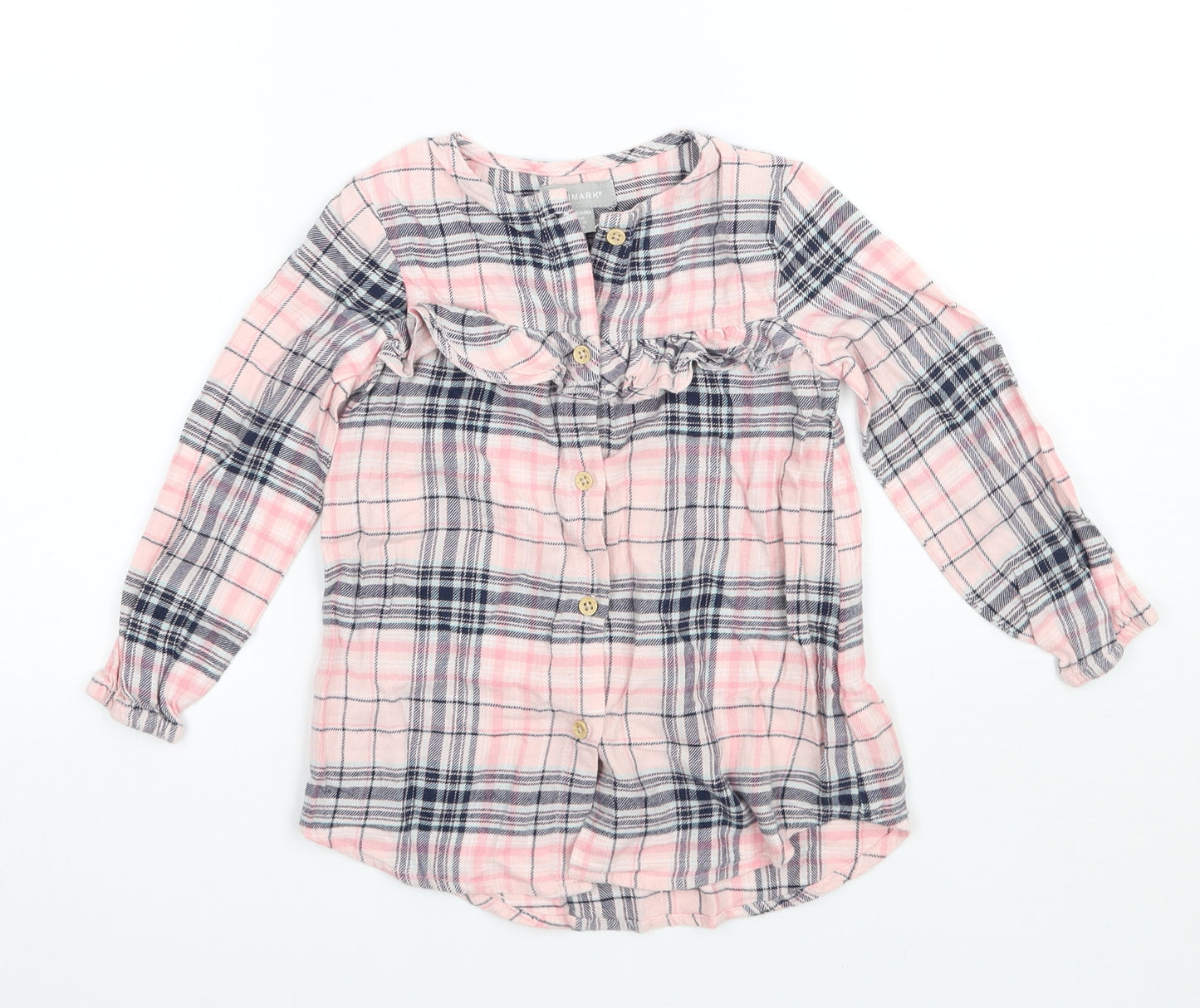 Primark Girls Pink Check  Basic Button-Up Size 2-3 Years