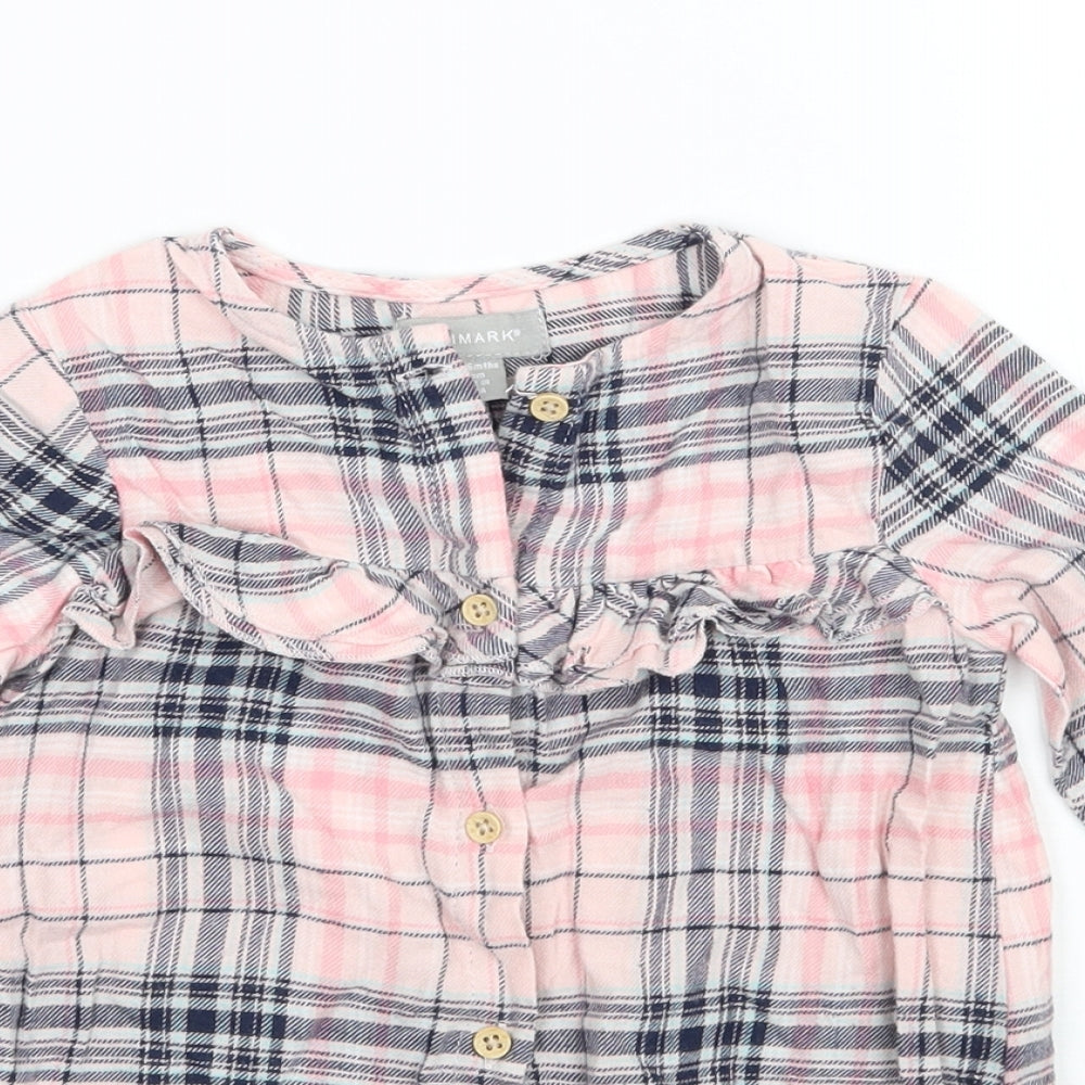 Primark Girls Pink Check  Basic Button-Up Size 2-3 Years