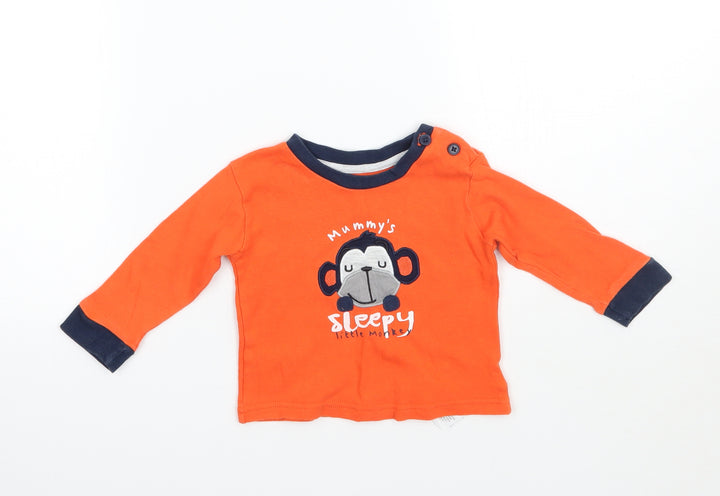 Primark Boys Orange   Basic T-Shirt Size 3-6 Months