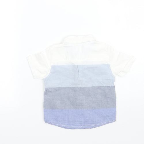 F&F Boys Blue Striped  Basic Button-Up Size 3-6 Months