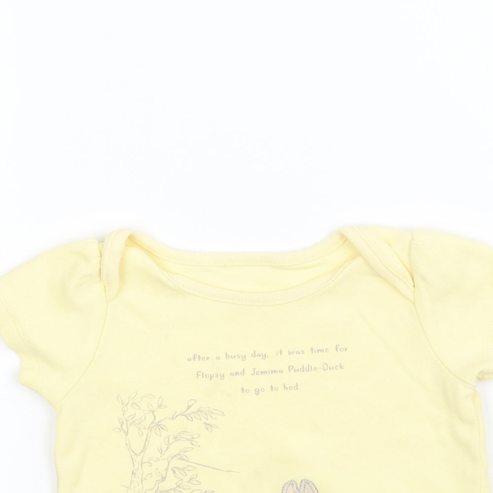 George Girls Yellow   Basic T-Shirt Size 12-18 Months  - peter rabbit