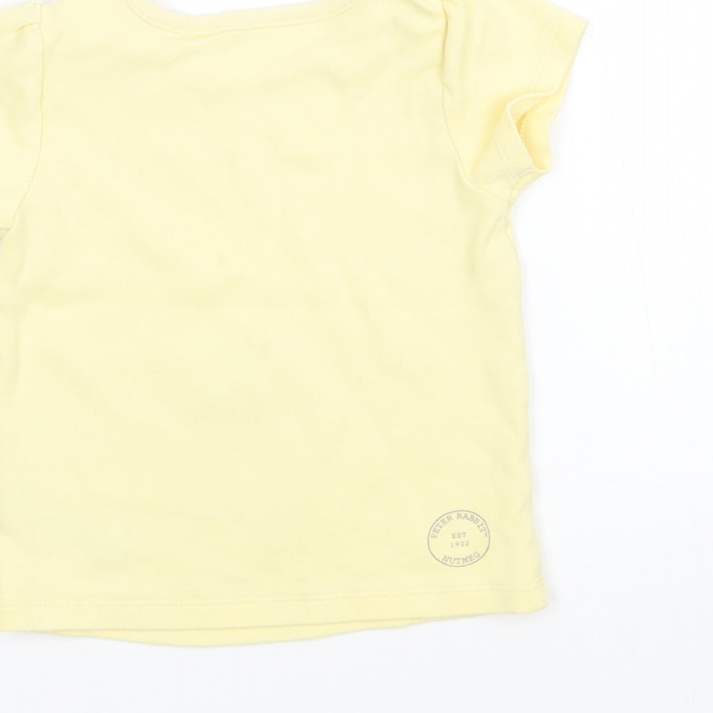 George Girls Yellow   Basic T-Shirt Size 12-18 Months  - peter rabbit