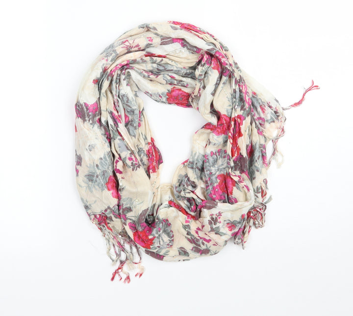 Preworn Womens Beige Floral Scarf