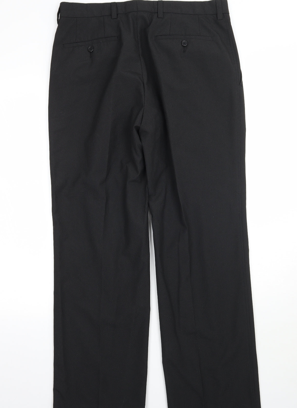 NEXT Mens Black Check  Trousers  Size 32 L29 in