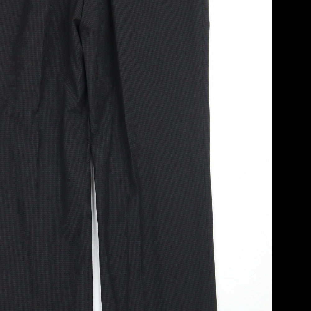 NEXT Mens Black Check  Trousers  Size 32 L29 in